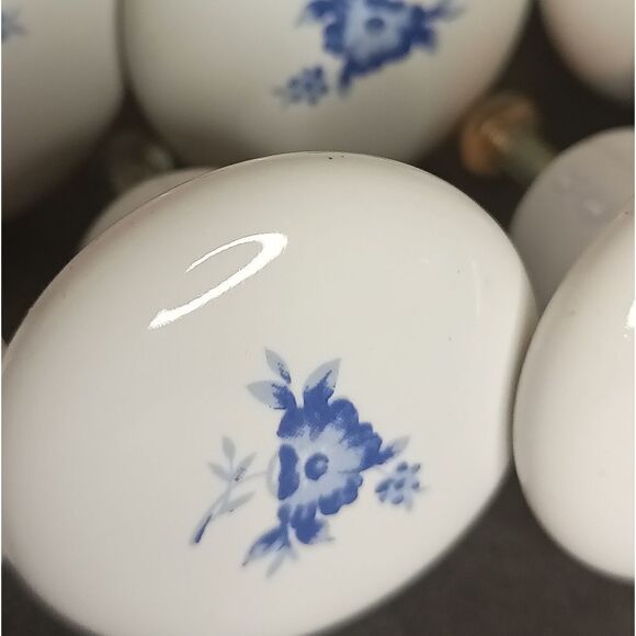 Vintage porcelain cabinet door pulls - Picture 4 of 13